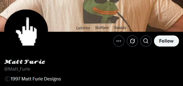 screenshot from matt furies website where Finger is